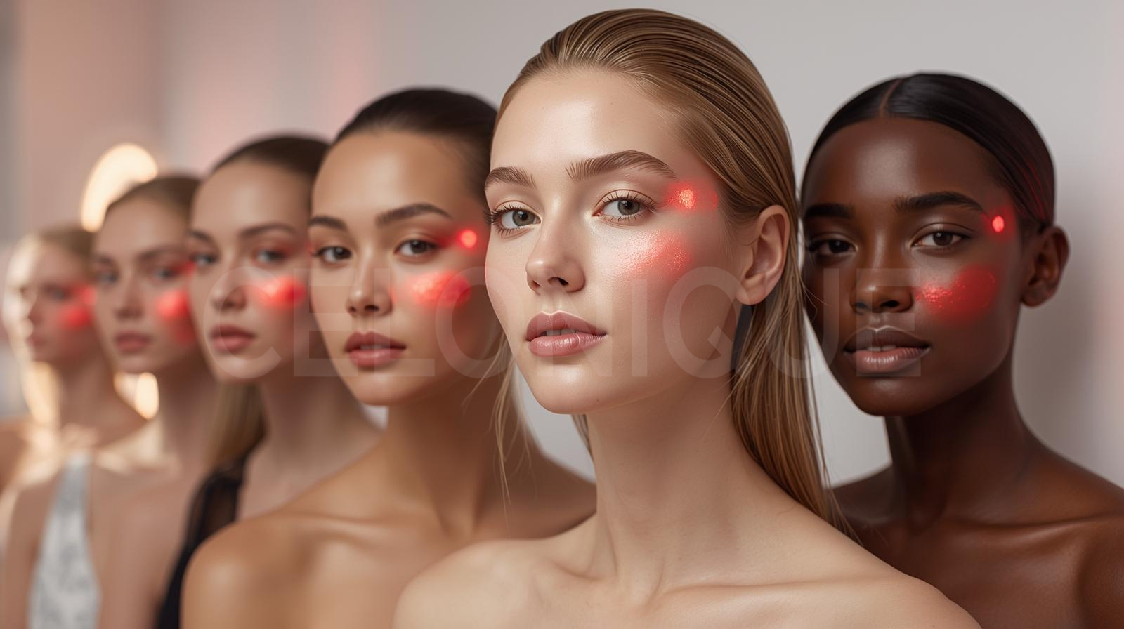 Gruppe von Frauen und Männern mit gesunder, strahlender Haut – Symbolbild für die CELONIQUE klinische Studie über nicht-invasive Hautverjüngung, Exosomen-Therapie und moderne Beauty-Forschung.